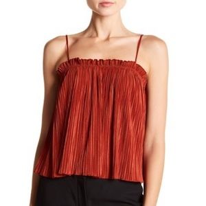 🔥Sale Madewell | Red Pleated Raffle Tank Top M